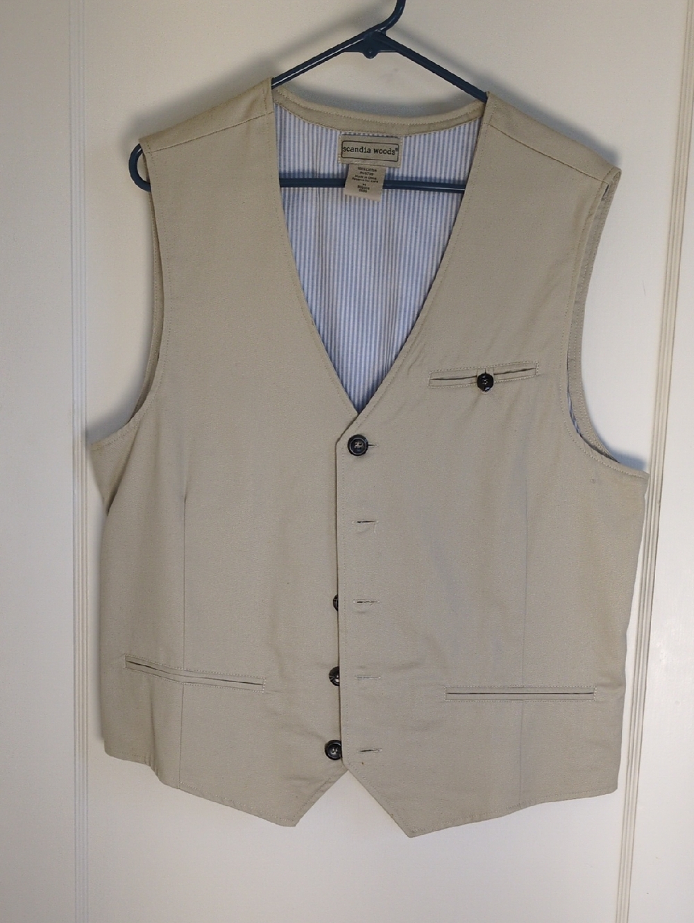Scandia Woods Beige Button Front Vest